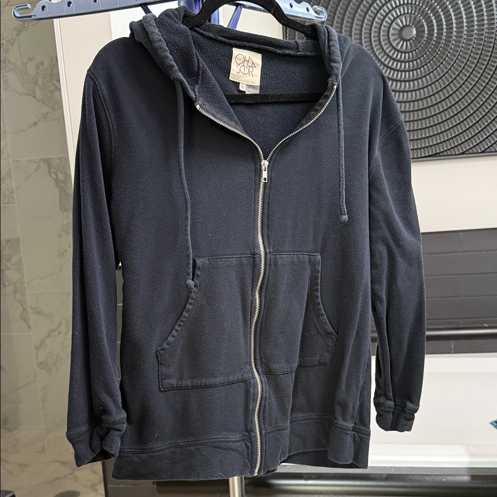 Chaser Black Zip-Up Hoodie